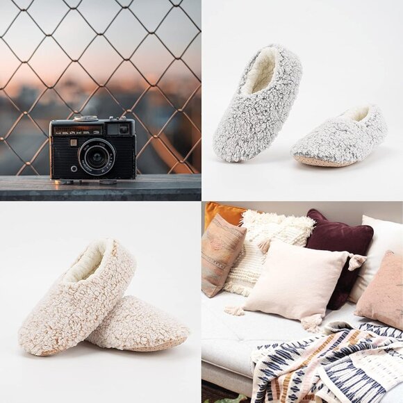 2-Pair Women's Cozy Sherpa Lined Slipper Socks with Non-Slip Grippers - Picture 6 of 6